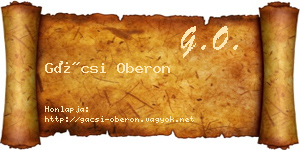Gácsi Oberon névjegykártya